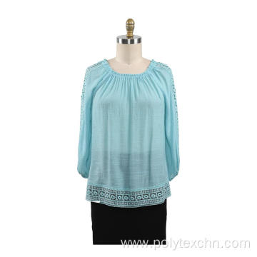 Ladies Blouse 3/4 sleeve Lace Trims